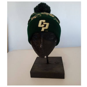 Cal Poly camouflage knit cap with pom pom